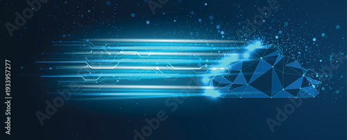 Abstract cloud concept technology background and data network security