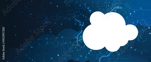 Abstract cloud concept technology background and data network security