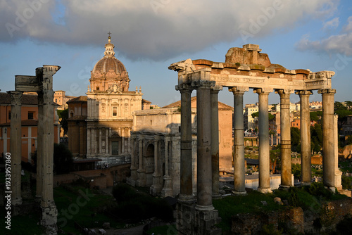 Forum Romanum view from the Capitoline Hill  in Rome, Italy