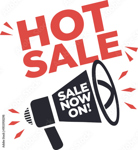 Megaphone promotional sale banners big flat hot sale vector illustration