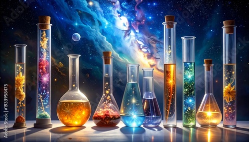 星空輝く試験管の世界/光粒あふれる神秘研究室