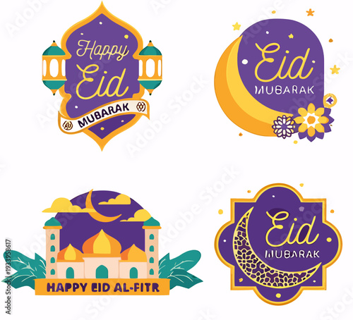 set of vintage retro labels