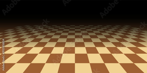 Wooden chessboard, 8x8 game board, for playing chess, checkers, or other strategic board games. Standard form, checkerboard pattern, consisting of 64 square shaped fields arranged in rows and columns.