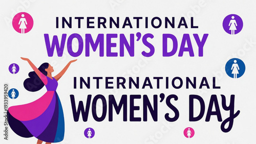 Modern Gradient International Women’s Day Background with Female Silhouette