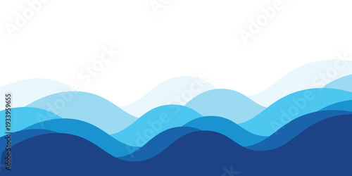 Sea waves layered vector background illustration and sea beach vector illustration.