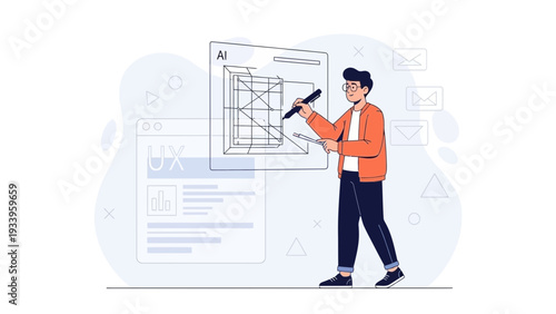 UI UX Designer Creating Wireframe for Website and App Development