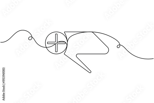 Dislike approval cancel sign icon continuous one line art single drawing on white background minimal like rejected symbol outline vector illustration