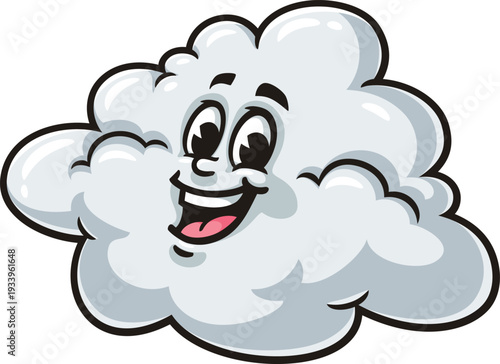 Smiling cloud mascot cartoon