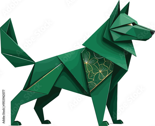 origami dragon vector