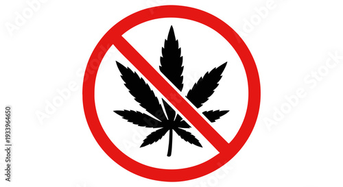 Red prohibition sign with leaf symbol circle