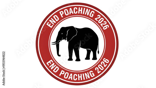 End Poaching 2026 Elephant Conservation Logo Design