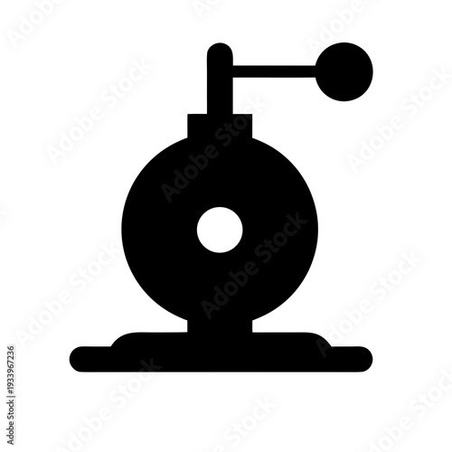 Flat solid black grinding wheel silhouette