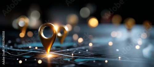 Map with glowing location pins and SEO icons representing local search optimization for businesses. local SEO, Google Business Profile, map search, SEO location, local marketing ma