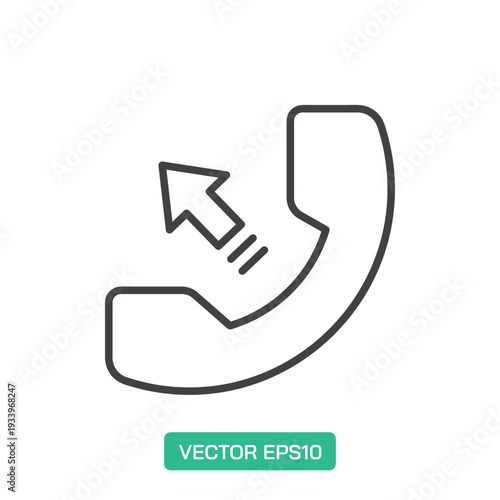 Outgoing Call icon. Thin line icon vector