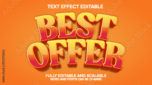 best offer text effect 3d style vector editable