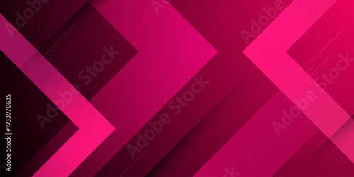 Abstract dark red gradient background with overlap papercut arrow shapes pattern element concept design. Futuristic banner style.