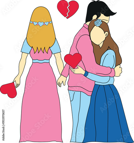Illustration of Relationship Betrayal, Infidelity, and Heartbreak.