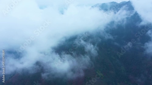 Wallpaper Mural 4K Aerial View of Lush Green Jungle Depths with Misty Clouds and Natural Majesty Torontodigital.ca