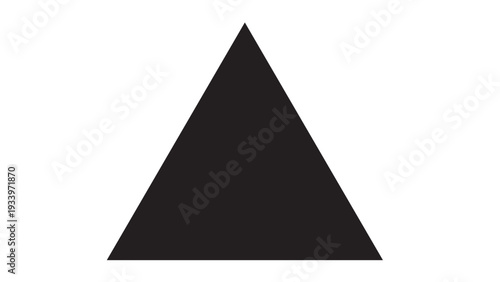 Simple black triangle shape on white background for geometric design elements.