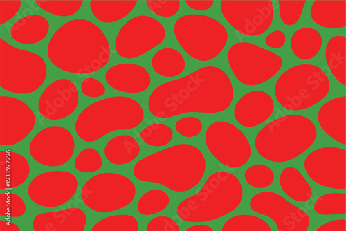 Wallpaper Mural Vibrant festive graphic design seamless pattern with abstract red and green shapes Torontodigital.ca