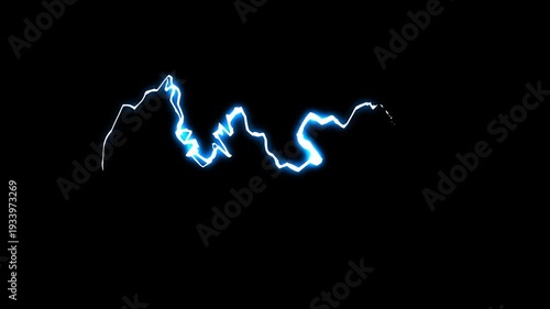 Cartoon lightning energy burst flash fx animation with neon electric sparks and thunder explosion overlay, hand drawn 2d storm boom effects on black screen background for vfx compositing loop 4k