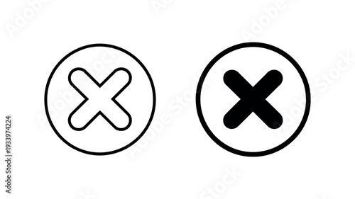 X mark icon vector for close or delete button isolated on transparent background
