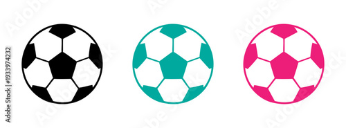 Colorful soccer balls with different patterns and designs