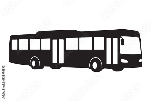 Abstract modern bus silhouette illustration.