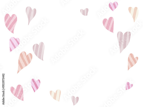 手描き風のハートのフレーム背景素材