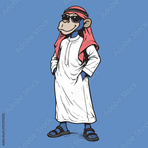 Cute 2D Cartoon Monkey in Jungle Adventure
