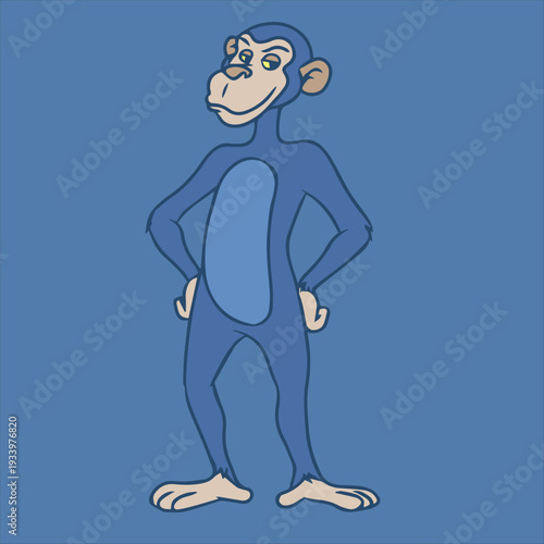 Cute 2D Cartoon Monkey in Jungle Adventure