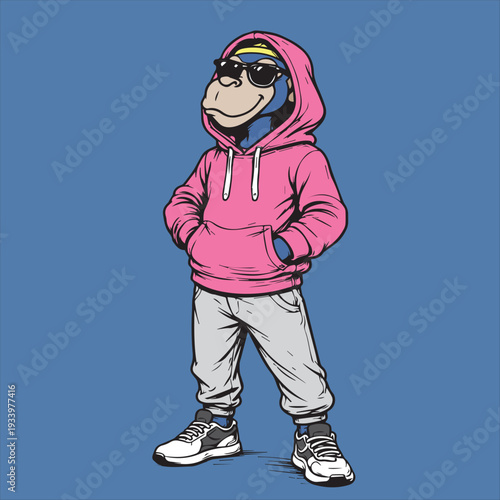 Cute 2D Cartoon Monkey in Jungle Adventure