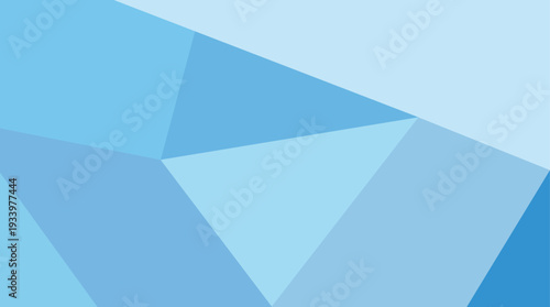An abstract blue background featuring 3d geometric origami paper triangles shaped like a flying airplane to represent a creative travel and business design concept