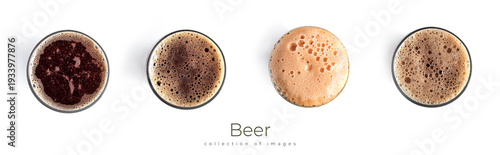 Foto Glasses of dark beer isolated on white background
