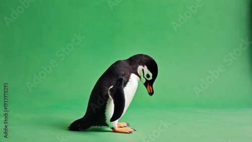 penguin in green screen