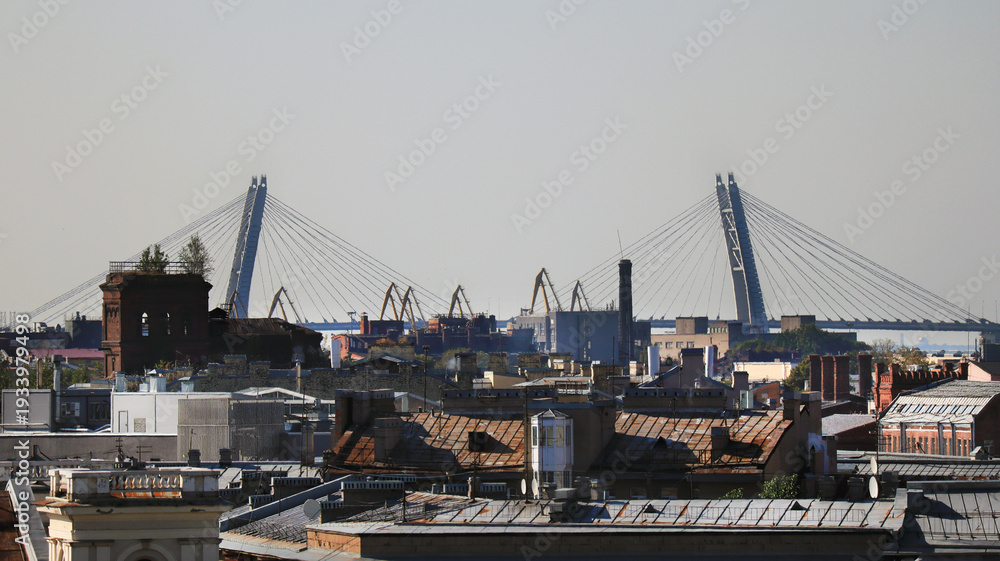 Obraz premium Industrial city view