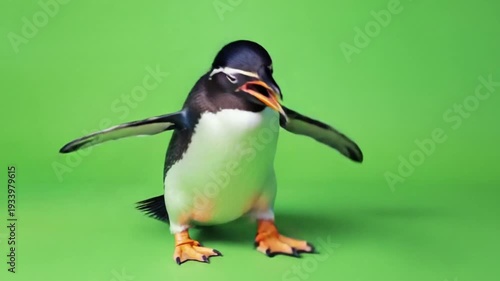 penguin in green screen