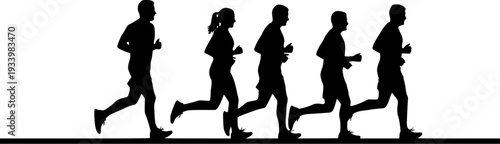 Peoples jogging silhouette vector ilustration 
