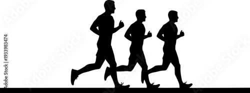 Silhouette of jogging vector ilustration 