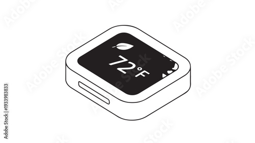 Modern smartwatch displaying weather and forecast on a rounded digital screen.