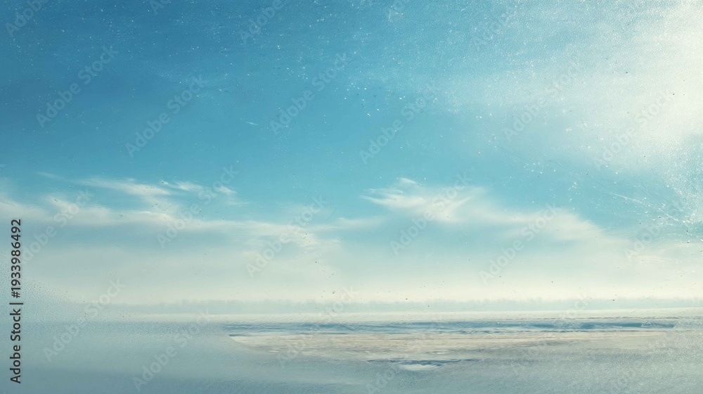 Fototapeta premium Serene Coastal Horizon with Clear Blue Sky and Gentle Cloud Patterns