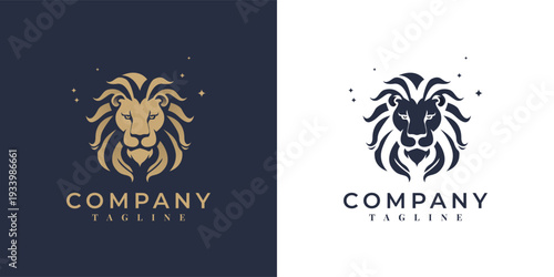 Lion head logo with company tagline