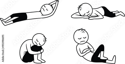 Four different yoga poses for flexibility and strength