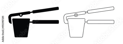 side view Potato ricer icon. ricer potato glyph icon vector illustration
