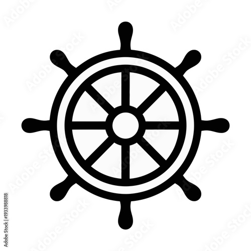 Ship steering wheel icon