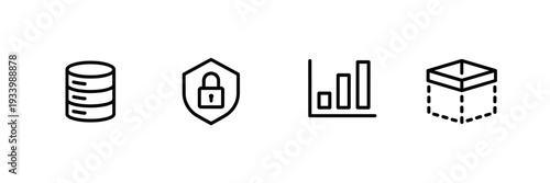Professional AI sandbox and analytics icons – Suitable for database management, research, or tech branding.