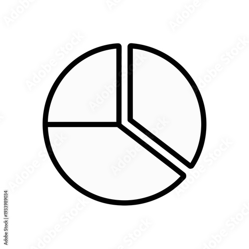 Pie chart outline icon with three segments