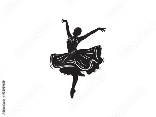 Elegant ballerina dancing gracefully in dynamic pose.