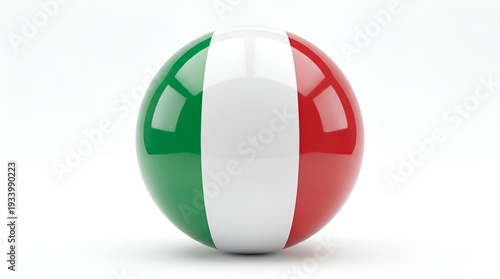 A three-dimensional rendering of a glossy ball painted with the national flag of italy. Free Download A three-dimensional rendering of a glossy ball painted with the national flag of italy. - GFXLoad