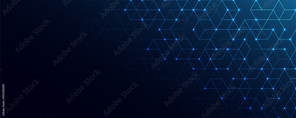 Obraz premium Abstract technology background with a geometric pattern of hexagon shapes. Graphic design element